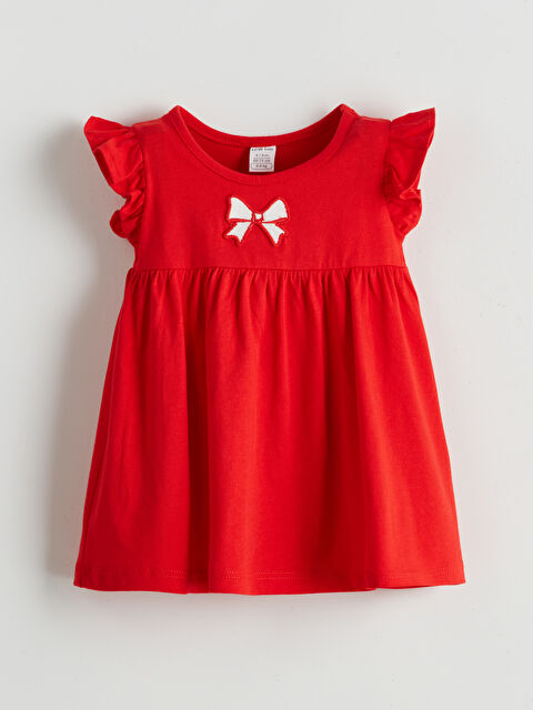 LCW baby Pamuklu Kurdele Detaylı Kız Bebek Elbise