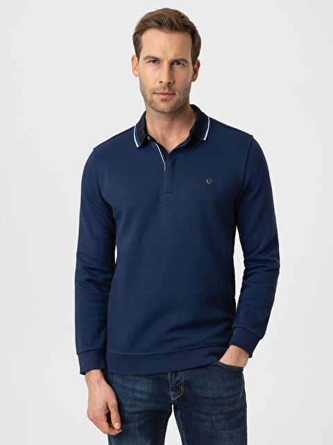 LCWAIKIKI Classic Polo Yaka Uzun Kollu Pike Erkek Tişört - S5N381Z8-YE1