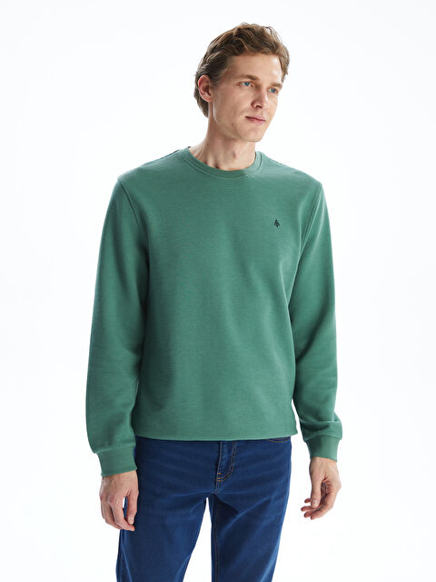 LCWAIKIKI Classic Bisiklet Yaka Uzun Kollu Baskılı Erkek Sweatshirt - S5N382Z8-QA5