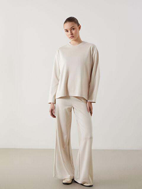 LCW Modest Beli Lastikli Geniş Paça Kadın Eşofman Altı - S5N390Z8-CWP