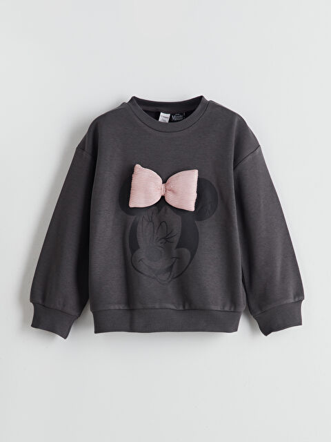 LCW Kids Minnie Baskılı Kız Çocuk Kalın Sweatshirt - S5N430Z1-HJU