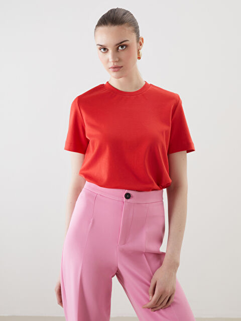 LCW Vision Bisiklet Yaka Kadın Tişört - S5N439Z8-H0P