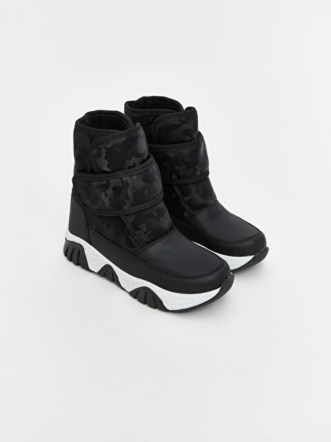 LCW STEPS Deri Görünümlü Erkek Çocuk Cırt Cırtlı  Kar Botu - S5N454Z4-HUC