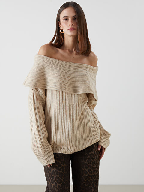 XSIDE Kayık Yaka Kadın Triko Kazak - S5N471Z8-YMU