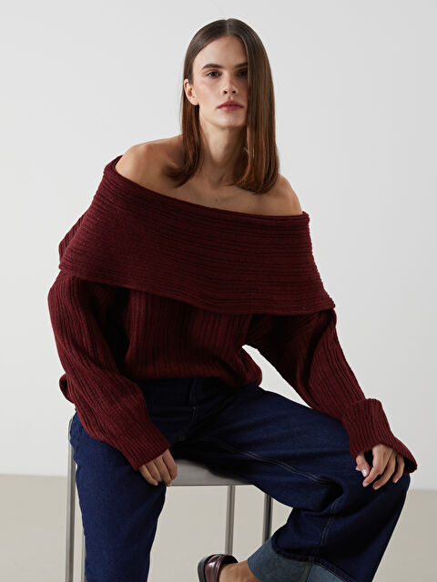 XSIDE Kayık Yaka Kadın Triko Kazak - S5N471Z8-YYQ