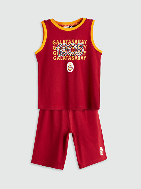 LCW Kids Galatasaray Baskılı Erkek Çocuk Şortlu Pijama Takımı - S5N499Z1-HKD