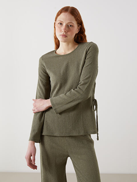 LCW Comfort Bisiklet Yaka Dokulu Kadın Bluz - S5N501Z8-DPR