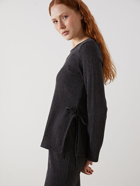 LCW Comfort Bisiklet Yaka Dokulu Kadın Bluz - S5N501Z8-ZJ6