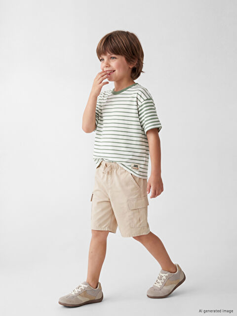 LCW Kids Beli Lastikli Cepli Erkek Çocuk Şort
