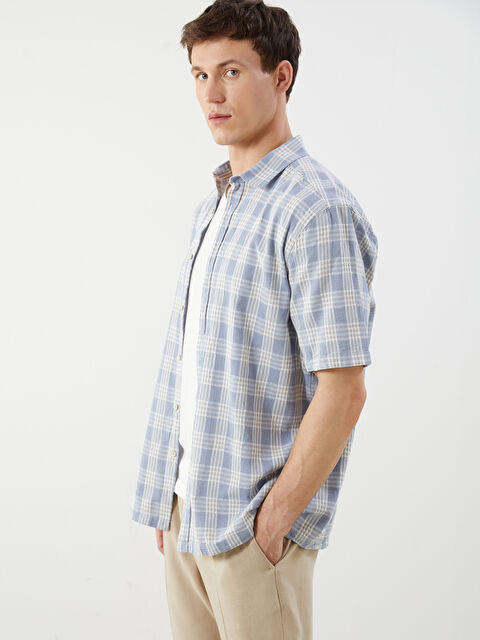 LCW Vision Regular Fit Kısa Kollu Ekose Erkek Gömlek - S5N566Z8-LLC