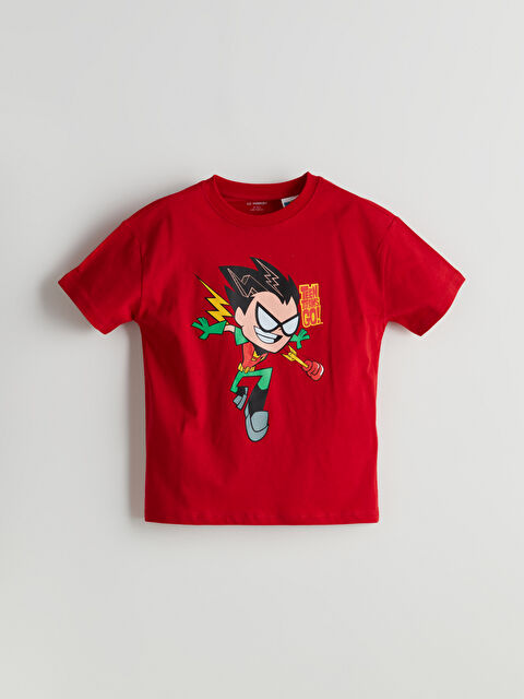 LCW Kids Teen Titans Go Baskılı Erkek Çocuk Tişört - S5N572Z1-HBH