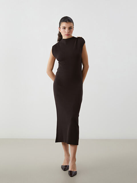 LCW Vision Dik Yaka Kadın Triko Elbise - S5N604Z8-HDD