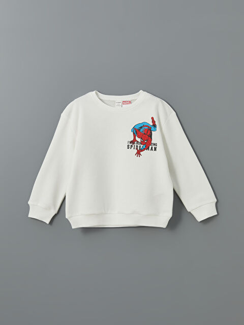 LCW Kids Bisiklet Yaka Spider-Man Baskılı Erkek Çocuk Sweatshirt - S5N618Z1-QVK
