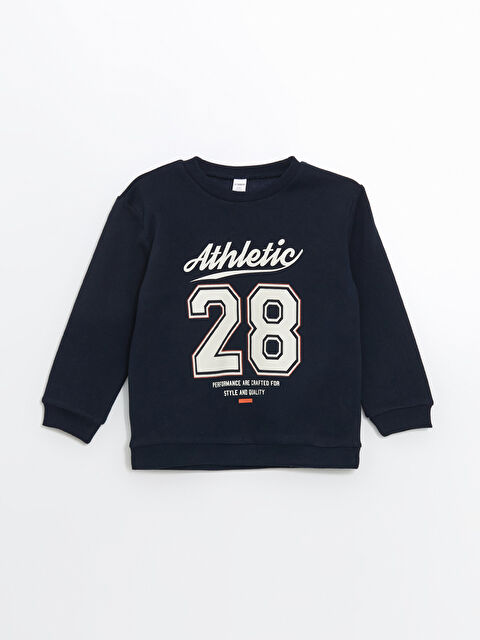 LCW Kids Yazı Baskılı Erkek Çocuk Kalın Sweatshirt - S5N619Z1-HKC
