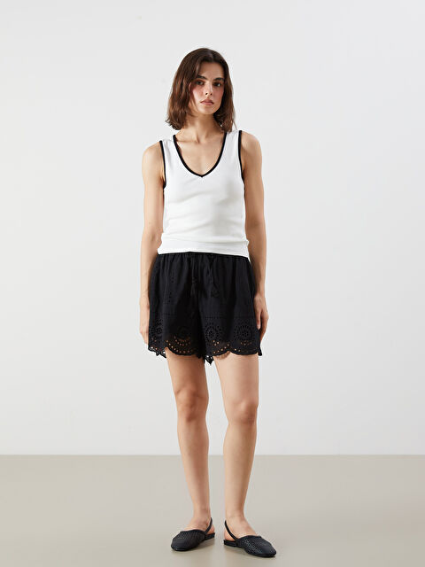 LCW Vision Beli Lastikli Ajurlu Kadın Şort - S5N621Z8-CVL