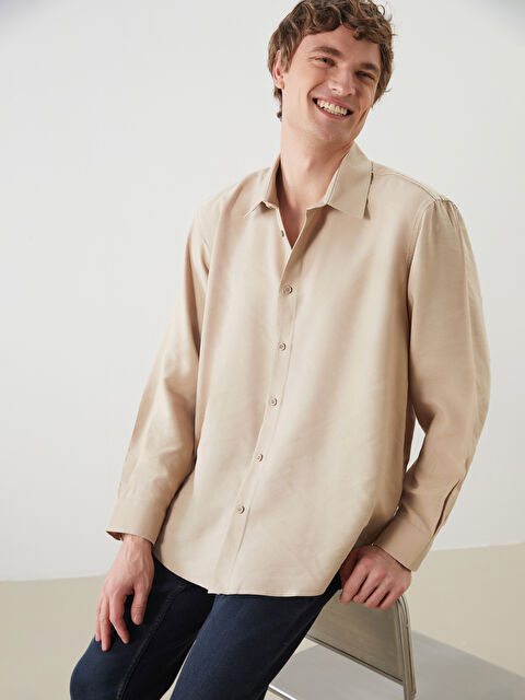 LCW Vision Rahat Kalıp Uzun Kollu Erkek Gömlek - S5N682Z8-ZEX