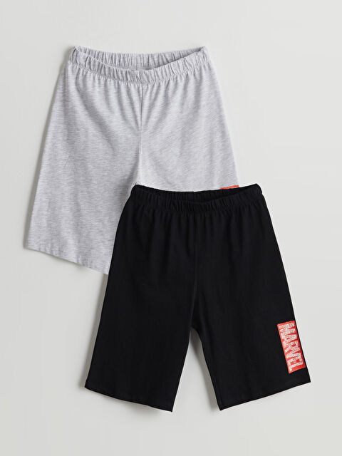 LCW Kids Beli Lastikli Marvel Baskılı Erkek Çocuk Pijama Şort 2'li - S5N703Z4-CVL