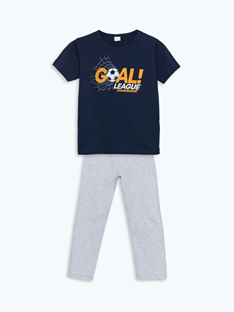 LCW Kids Bisiklet Yaka Erkek Çocuk Pijama Takımı - S5N708Z4-JC7