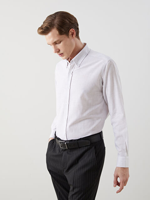 LCW Vision Slim Fit Uzun Kollu Poplin Erkek Gömlek - S5N770Z8-DS3