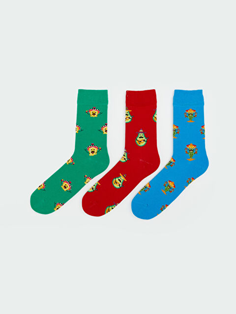 LCW ACCESSORIES Desenli Erkek Soket Çorap 3'lü - S5N776Z8-K00