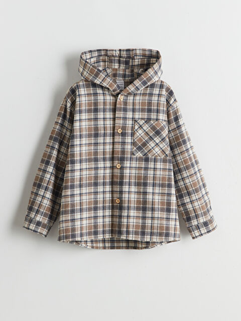 LCW Kids Kapüşonlu Ekose Erkek Çocuk Gömlek - S5N780Z1-LKP