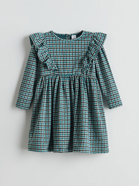 LCW Kids Ekose Kız Çocuk Çelikli İnterlok Elbise - S5N809Z1-LRA