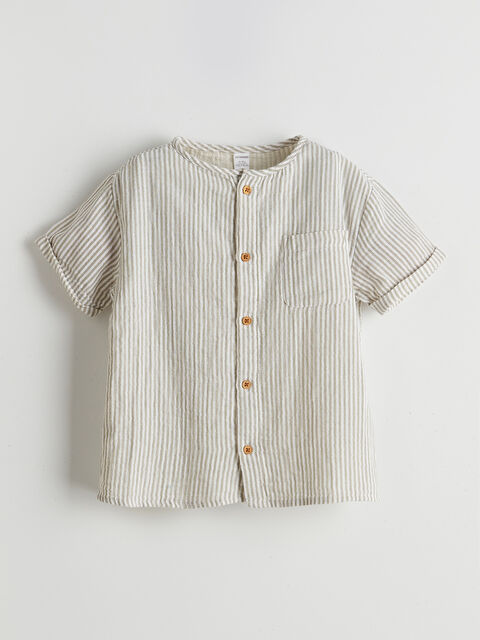 LCW Kids Pamuklu Çizgili Erkek Çocuk Gömlek - S5N814Z1-SWB