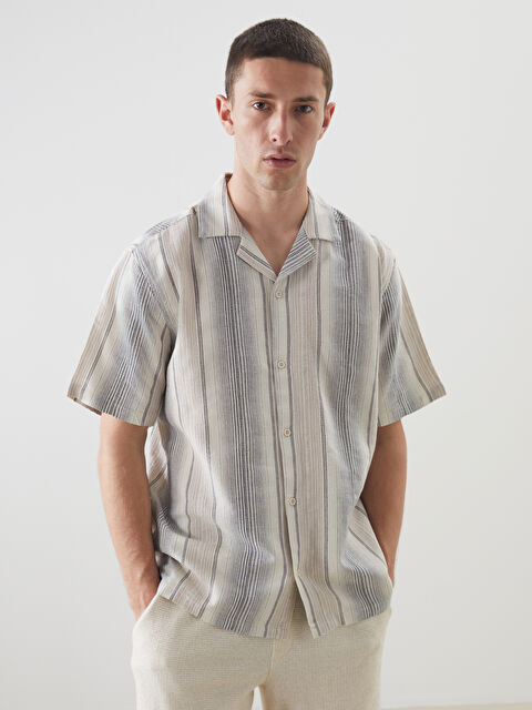 LCW Vision Regular Fit Kısa Kollu Çizgili Erkek Gömlek - S5N841Z8-ZJ3