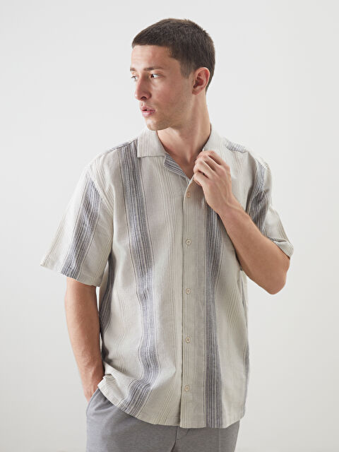 LCW Vision Regular Fit Kısa Kollu Çizgili Erkek Gömlek - S5N841Z8-ZJM