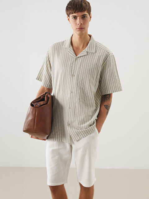 LCW Vision Regular Fit Kısa Kollu Çizgili Erkek Gömlek - S5N845Z8-LFT