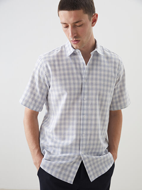 LCW Vision Regular Fit Kısa Kollu Ekose Erkek Gömlek - S5N850Z8-LLC