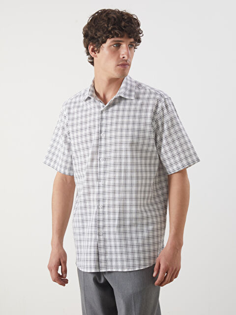LCW Vision Regular Fit Kısa Kollu Ekose Erkek Gömlek - S5N850Z8-LLX