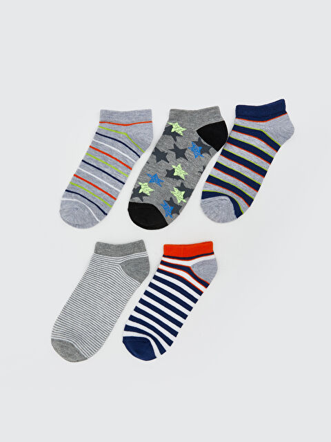 LCW Kids Çizgili Erkek Çocuk Patik Çorap 5'li - S5N883Z4-K00