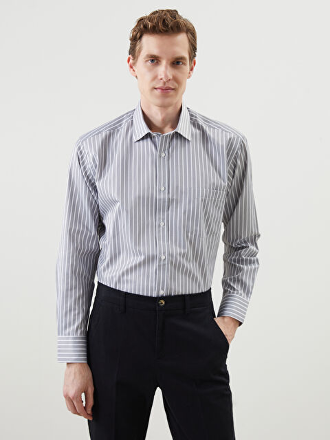 LCW BUSINESS Regular Fit Uzun Kollu Çizgili Erkek Gömlek - S5N890Z8-LFY