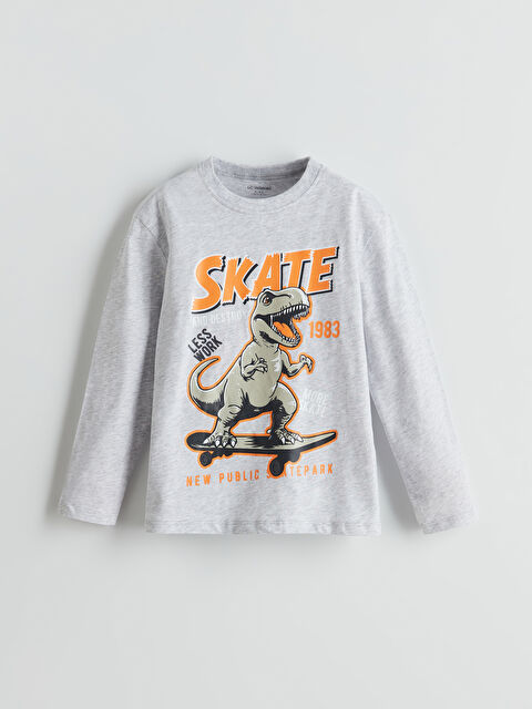 LCW Kids Bisiklet Yaka Baskılı Erkek Bebek Tişört - S5N946Z1-D5P