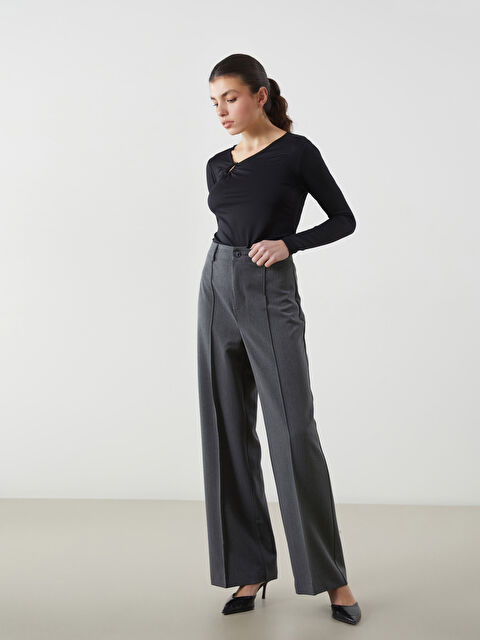 LCWAIKIKI Classic Slim Fit Women's Pleated Trousers - S5N966Z8-JMD