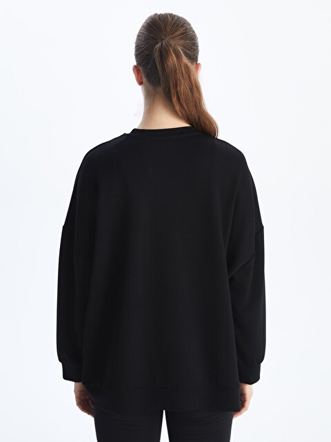 KOOR SPORT Siyah Bisiklet Yaka Kadın Sweatshirt - S5N975Z8-CVL | LCW