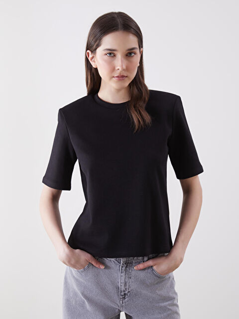 LCW Vision Bisiklet Yaka Kadın Tişört - S5N980Z8-CVL