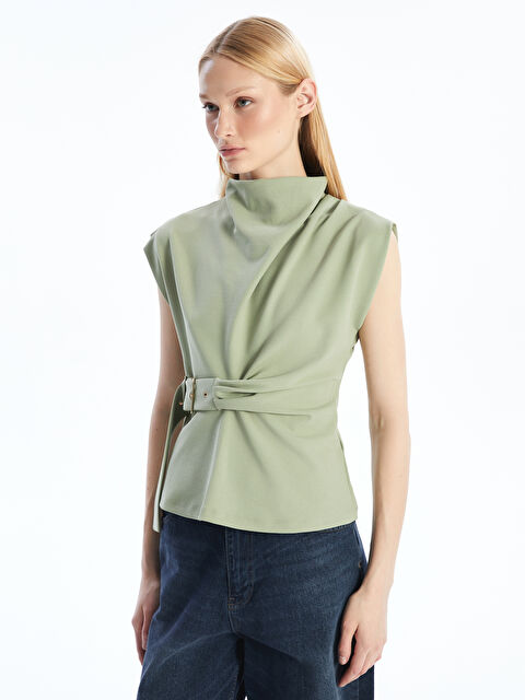 LCW Vision Dökümlü Yaka Kadın Bluz - S5N984Z8-GHY