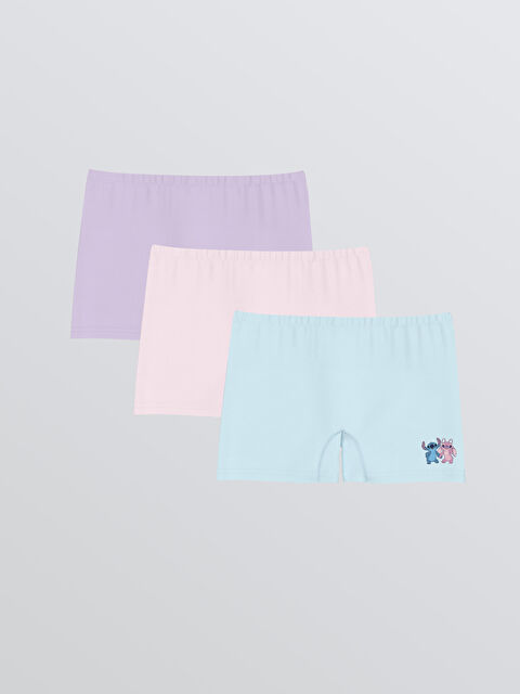 LCW Kids Stitch ve Angel Baskılı Kız Çocuk Boxer 3'lü - S5N986Z4-FWW
