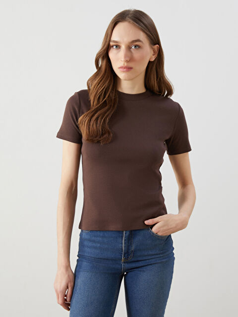 LCW Modest Bisiklet Yaka Kadın Tişört - S5NA05Z8-HDT