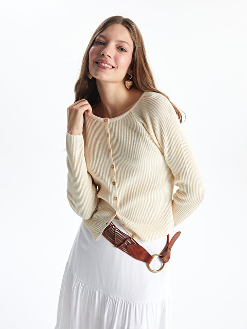 XSIDE Bisiklet Yaka Kadın Triko Hırka - S5NA09Z8-YKU