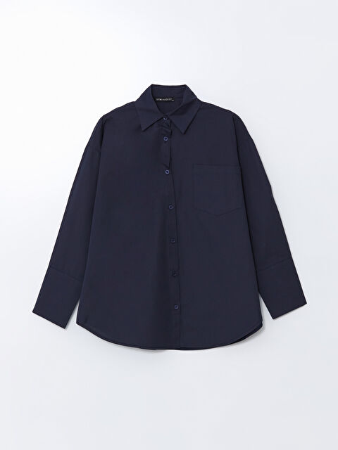 LCW Modest Oversize Poplin Kadın Gömlek Tunik - S5NA38Z8-CRP