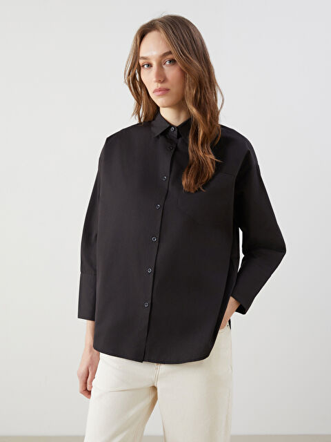 LCW Modest Oversize Poplin Kadın Gömlek Tunik - S5NA38Z8-CVL