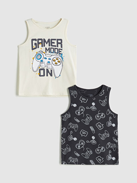 LCW Kids Baskılı Erkek Çocuk Atlet 2'li - S5NA49Z1-QVK