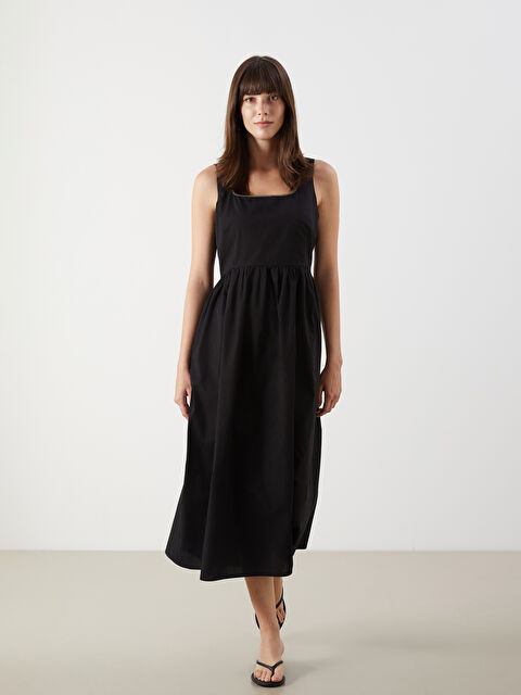 LCW Comfort Kare Yaka Poplin Elbise - S5NA52Z8-CVL