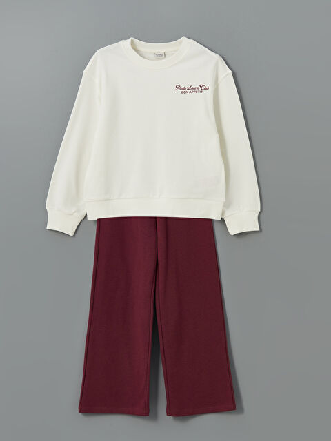 LCW Kids Bisiklet Yaka Kız Çocuk Sweatshirt ve Eşofman Altı - S5NA63Z4-FES