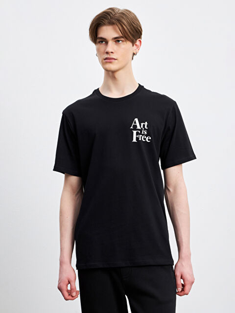 XSIDE Crew Neck Printed Jersey Men's T-Shirt - S5NA81Z8-CVL