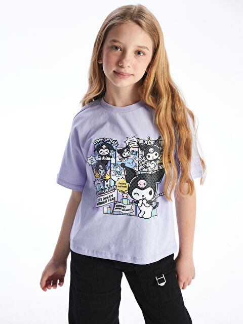 LCW Kids Bisiklet Yaka Kuromi Baskılı Kız Çocuk Tişört - S5NA89Z4-G3W