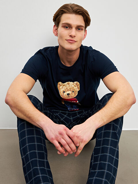 LC WAIKIKI Standart Kalıp Ayı Teddy Baskılı Erkek Pijama Takımı - S5NA94Z8-LSJ